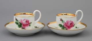 <b>Paar Tassen mit Untertassen, Meissen</b>