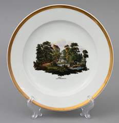 <b>Teller mit Ansicht von Lohmen in der Sächsischen Schweiz, Meissen</b>