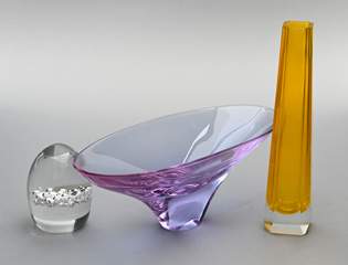 <b>Drei Studioglas-Objekte, Czechoslowakei, 1960er Jahre</b>