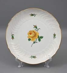 <b>Kuchenschale Meissen, Gelbe Rose</b>