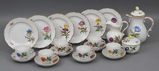 <b>Kaffeeservice mit Blumenmalerei, Meissen</b>