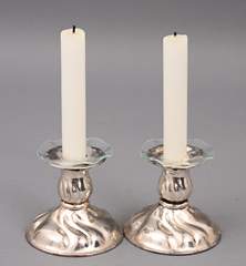 <b>Paar silberne Kerzenhalter Dresden</b>