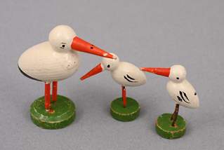 <b>Tierminiaturen Storchenfamilie, Erzgebirge</b>