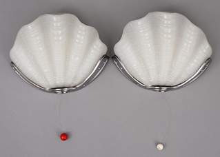 <b>Paar Art déco-Wandlampen in Muschelform</b>