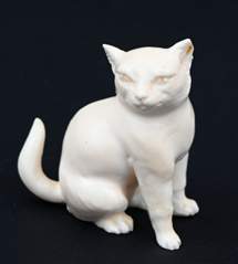 <b>Elfenbein-Schnitzminiatur Katze</b>