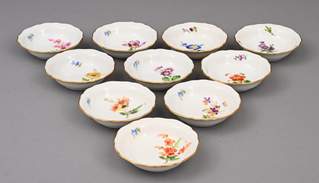 <b>Zehn Kompottschälchen Meissen </b>