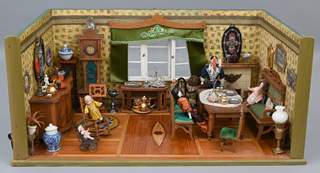<b>Puppenstube mit reicher Ausstattung</b>