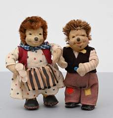 <b>Paar Künstlerpuppen: Mecki und Igelfrau </b>