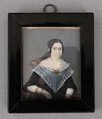 <b>Porträtminiatur einer Dame mit Spitzenkragen</b>