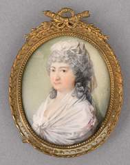 <b>Porträtminiatur einer Dame im Stellrähmchen</b>