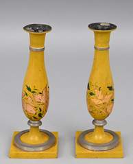 <b>Kerzenleuchter-Paar bemalt, datiert 1844</b>
