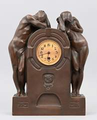 <b>Jugendstil-Kaminuhr im Keramik-Gehäuse</b>