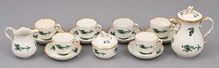 <b>Mokkaservice Reicher Drache grün, Meissen</b>