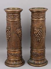 <b>Paar ungewöhnliche Blumensäulen Bronze</b>