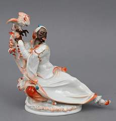 <b>Mohr mit Kakadu, Meissen</b>