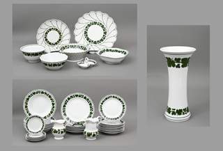 <b>Großes Konvolut Geschirr mit Weinlaubdekor</b>