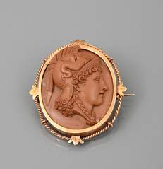 <b>Brosche mit Lavakamee</b>