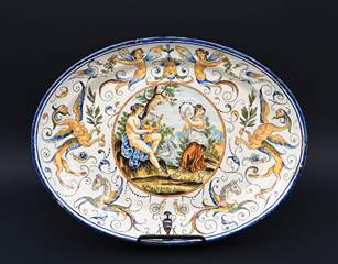 <b>Historistische Majolika-Platte </b>