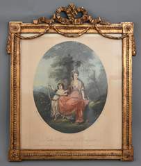 <b>Louis-XVI-Rahmen mit Farb-Punktierstich 