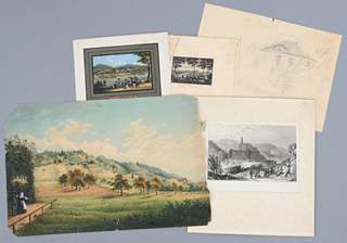 <b>Konvolut von fünf Ansichten von Dresden und Umgebung</b>