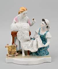 <b>Porzellangruppe Klöpplerinnen, russisch</b>