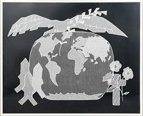 <b>Pazifistisches Bild aus Spitze</b>