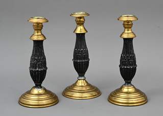 <b>Drei Biedermeier-Tischleuchter</b>