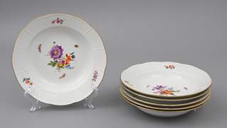 <b>Sechs Suppenteller, Meissen</b>