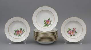 <b>Zwölf Suppenteller, Meissen </b>