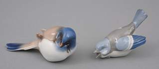 <b>Zwei Porzellanvögel Meisen</b>