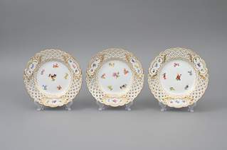 <b>Satz von sechs durchbrochenen Tellern, Meissen</b>