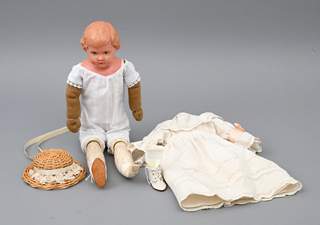 <b>Antike Puppe mit Lederbalg</b>