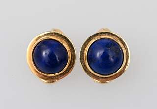 <b>Paar Ohrclip Lapislazuli/ Gold</b>