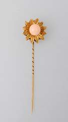 <b>Anstecknadel Gold/ weiße Koralle</b>