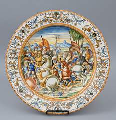 <b>Großer Historismus-Wandteller mit Historienszene, Italien</b>