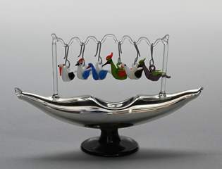 <b>Gondel mit sechs Glas-Merkern, Lauscha</b>